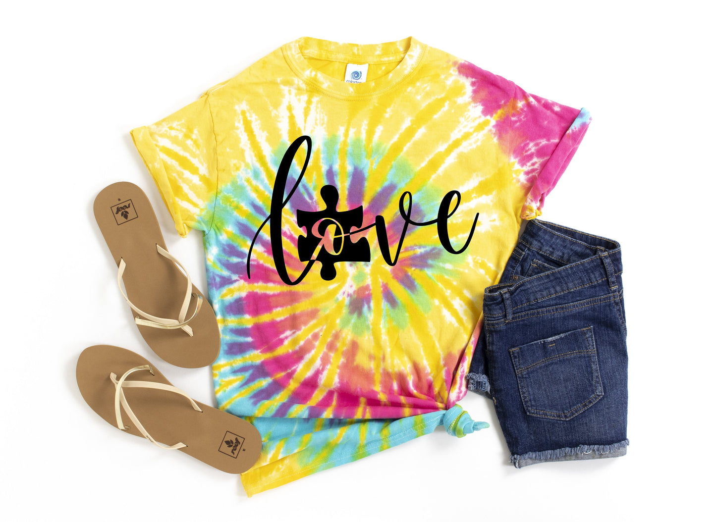 Autism Love Tie Dye unisex t-shirt - Kids and Adults Sizes - Autism Awareness Shirt - Autism Support - Autism Shirt - Autism Mom Shirt