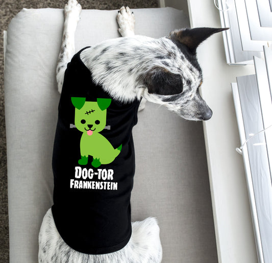 Dog-tor Frankenstein Halloween Dog Tank Shirt - Sizes for any dog breed - halloween shirt for dog - dog lover gift - halloween dog clothes