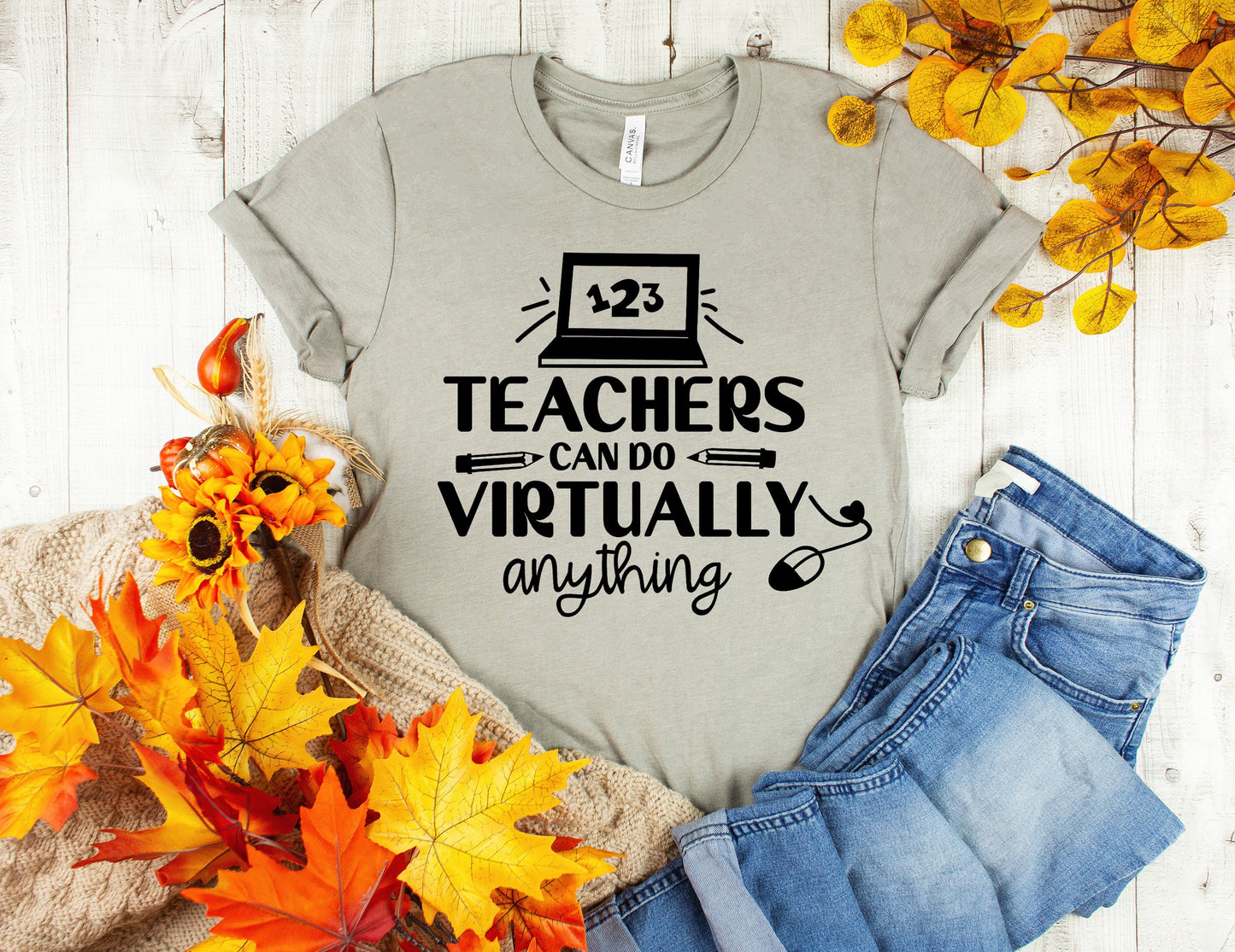 Teachers Can Do Virtually Anything unisex t-shirt - Virtual Teaching Shirt