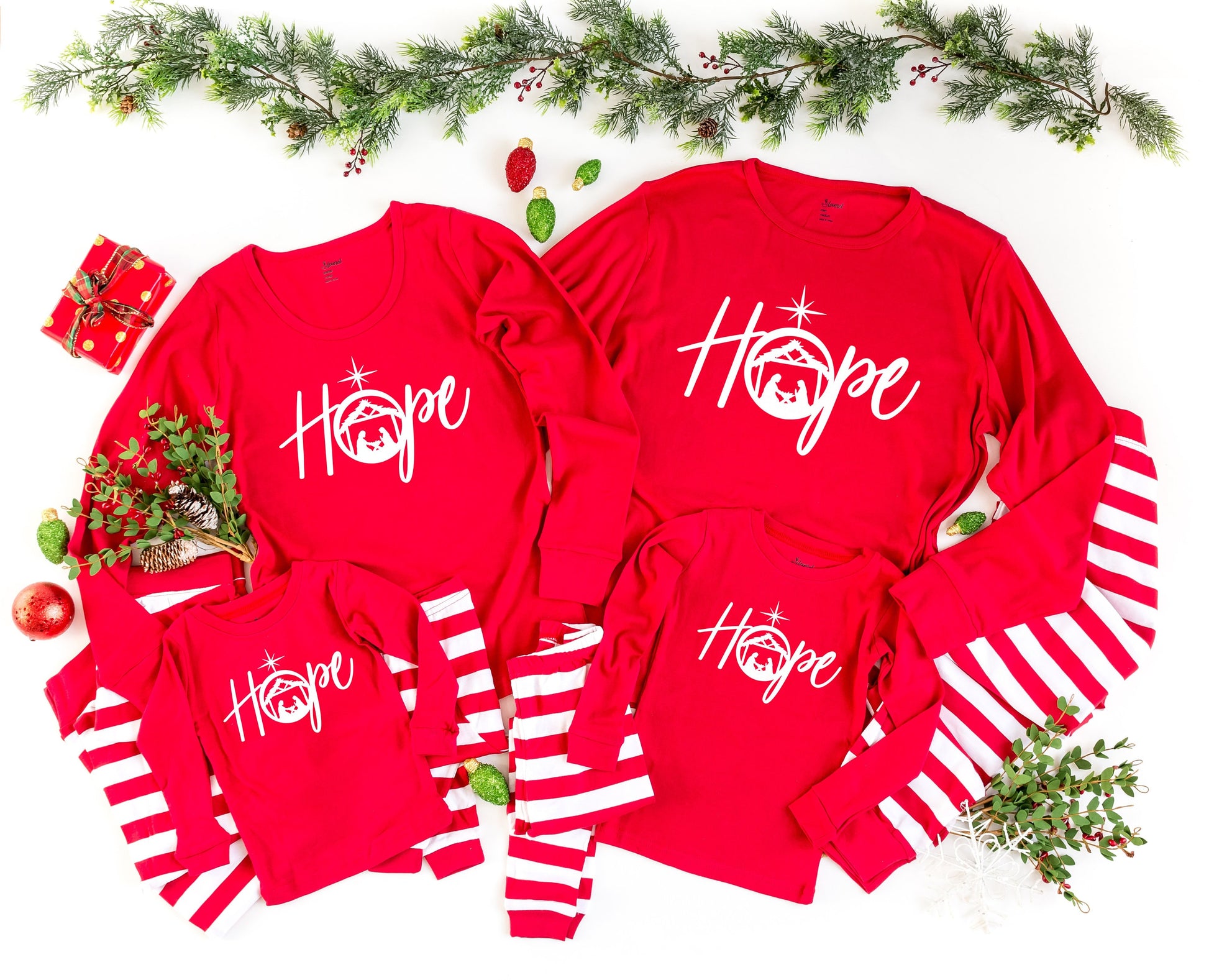 Hope Nativity matching Family Christmas Pajamas - religious christmas pjs - kids pajamas - adult christmas pajamas - holiday family pjs