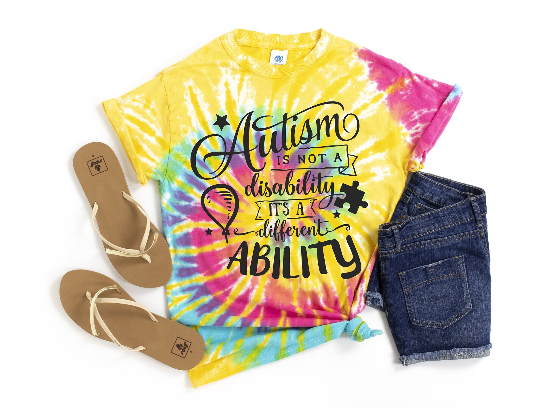 Autism is Not a Disability Tie Dye unisex t-shirt - Kids and Adults Sizes - Autism Awareness Shirt - Autism Support - Autism Kids Shirt