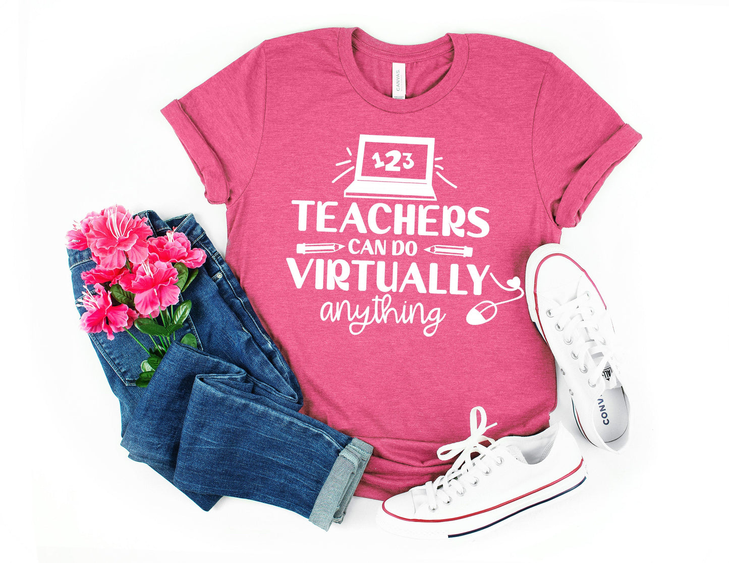Teachers Can Do Virtually Anything unisex t-shirt - Virtual Teaching Shirt