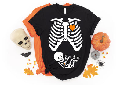 Skeleton Maternity Family Halloween t-shirts - halloween pregnancy shirt - halloween t-shirt - pregnancy announcement - halloween maternity