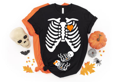 TWINS Skeleton Maternity Halloween t-shirt - halloween pregnancy shirt - halloween t-shirt - pregnancy announcement - halloween maternity