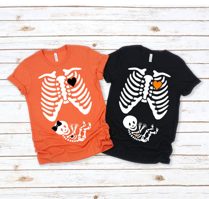 Skeleton Maternity Family Halloween t-shirts - halloween pregnancy shirt - halloween t-shirt - pregnancy announcement - halloween maternity