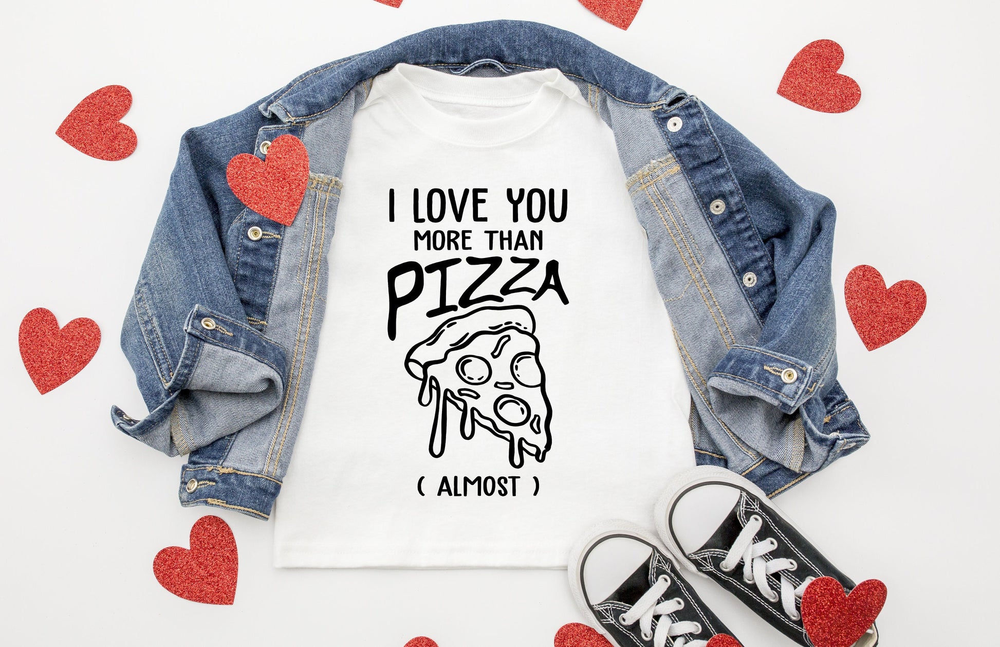 I Love You More Than Pizza (almost) Shirt - Cute Kids Shirt - toddler boy shirt - valentines day shirt - pizza lover shirt
