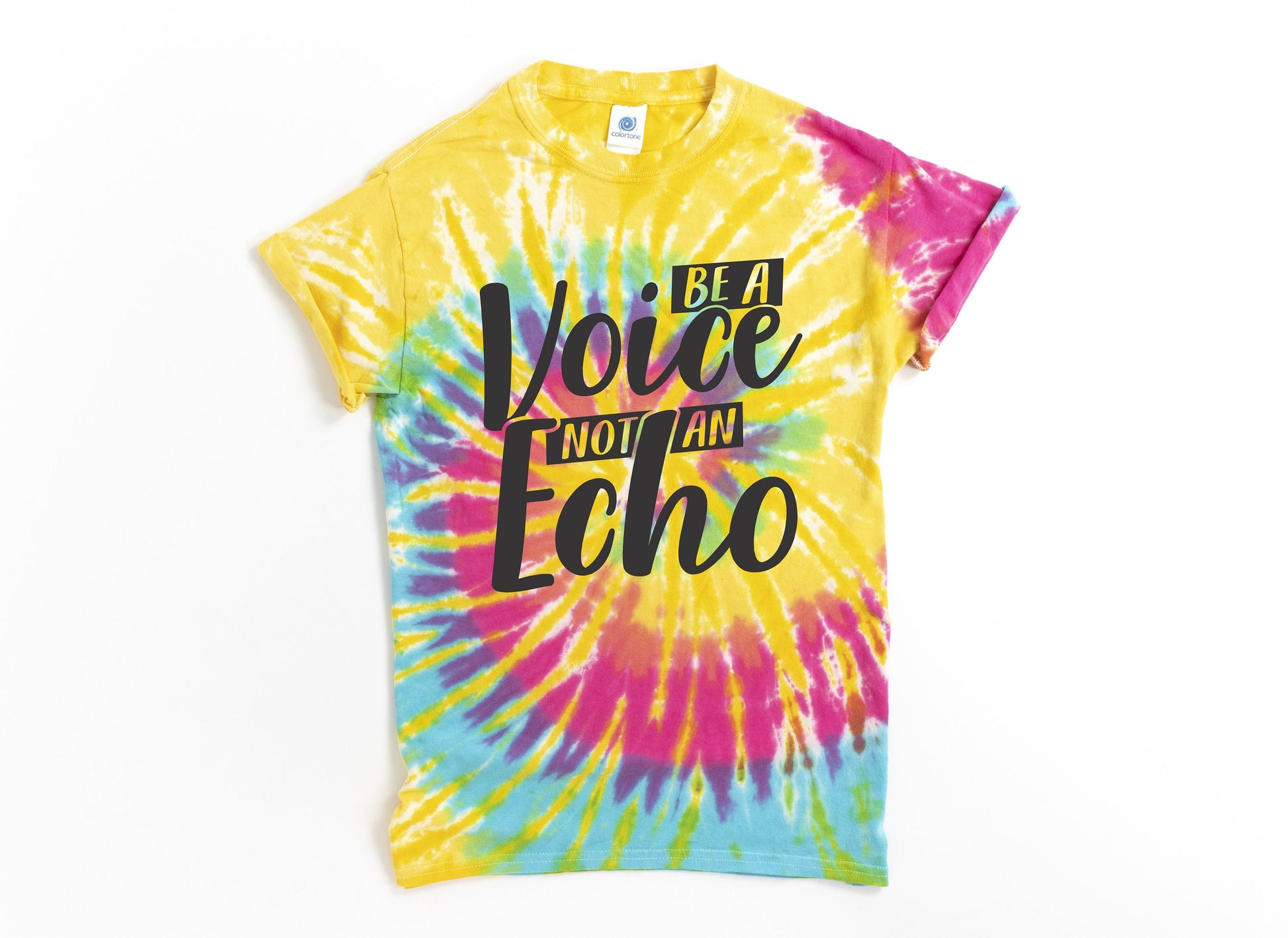 Be a Voice Not an Echo Tie Dye t-shirt - Kids and Adults Sizes - Tie Dye Festival Shirt - Activist shirt - Equality Shirt - Protest Shirt