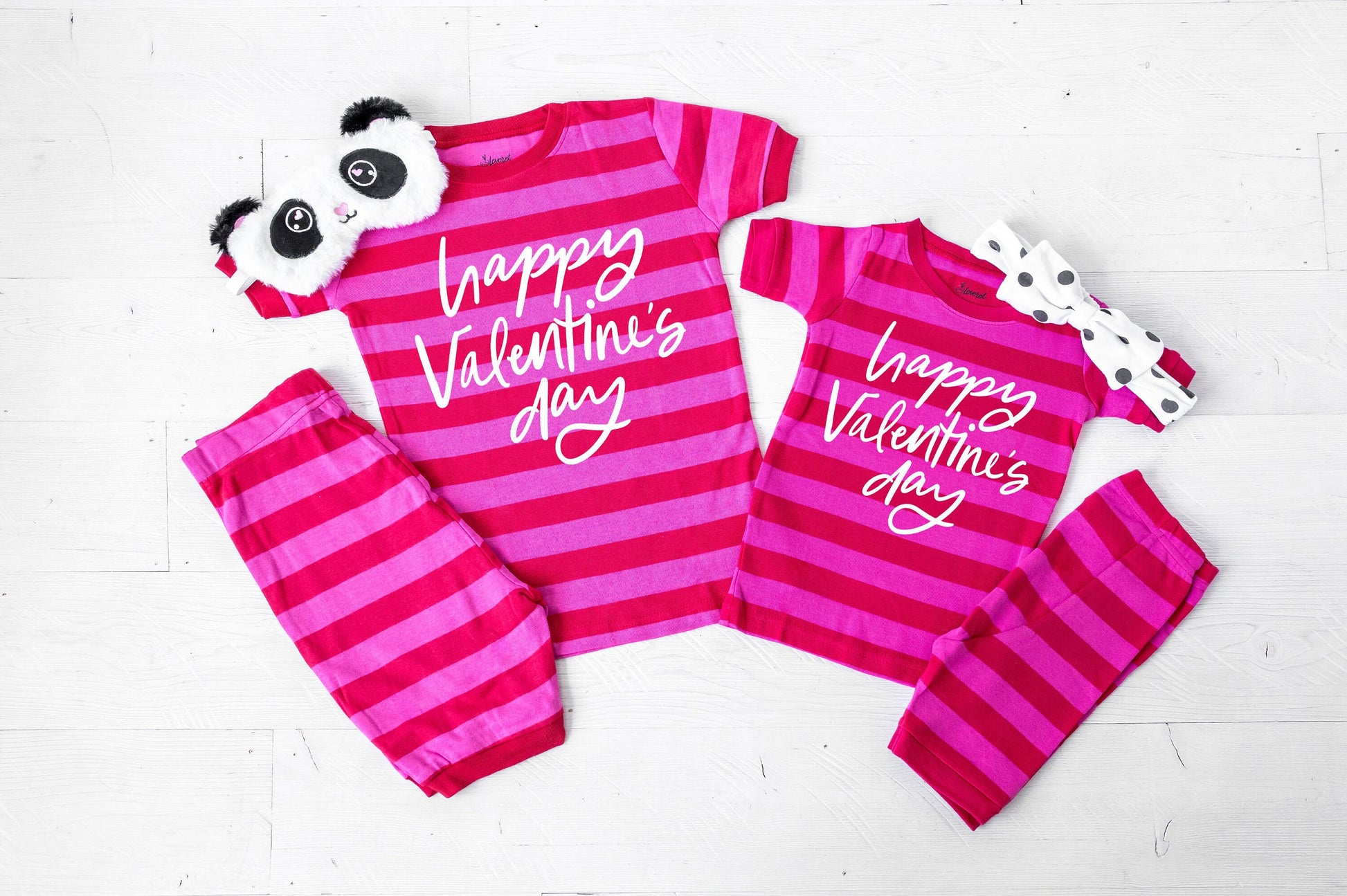 Happy Valentines Day Striped Shorts Valentine's Pajamas - toddler girl pjs, girls shorts set, girls valentines pajamas, valentines day gift
