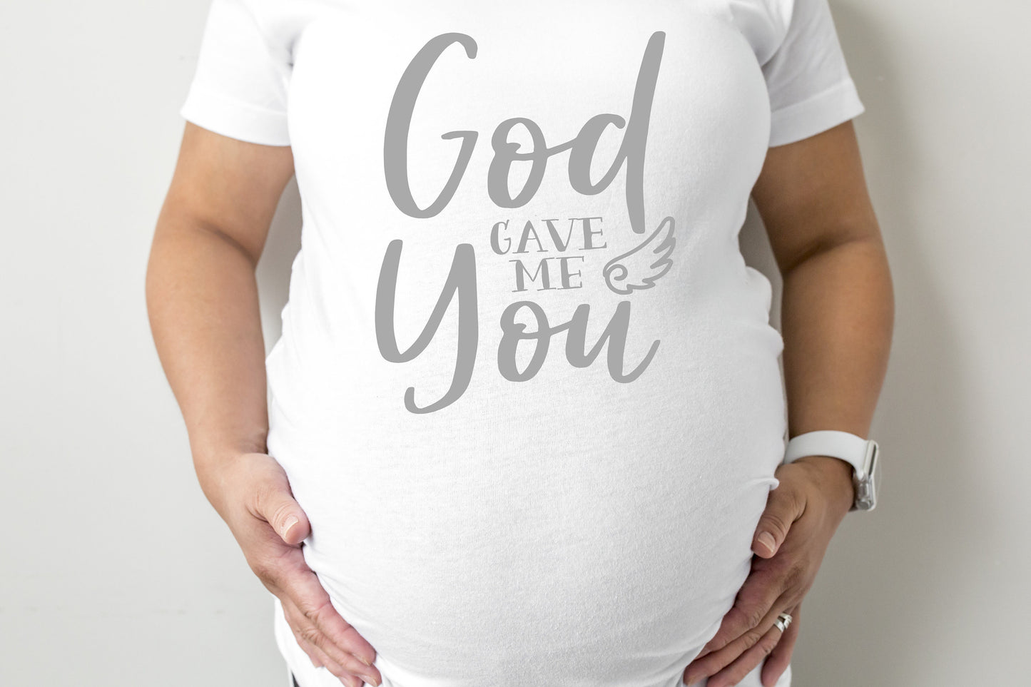 God Gave Me You Maternity T-Shirt - maternity cut shirt with ruched sides - pregnancy announcement - pregnancy shirt