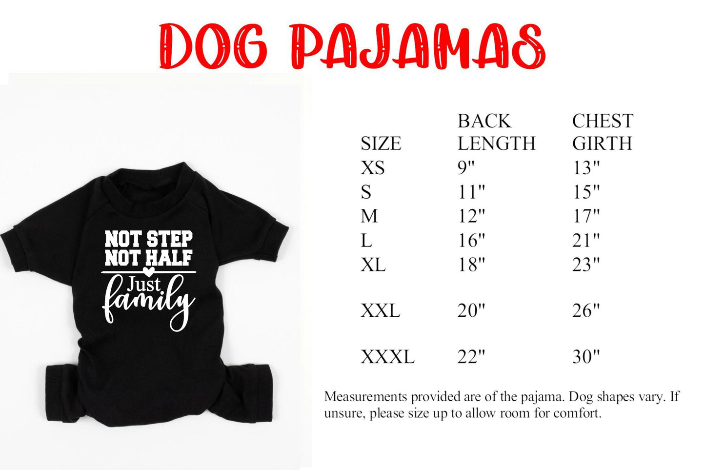 Matching Pajama Sets Not Step Not Half Just Family, blended family pajamas, dog pajamas, family pajamas, family photoshoot pajamas