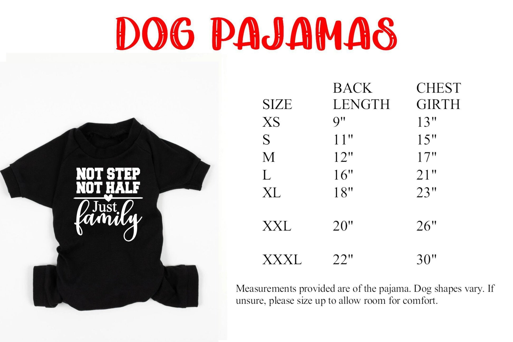Matching Pajama Sets Not Step Not Half Just Family, blended family pajamas, dog pajamas, family pajamas, family photoshoot pajamas