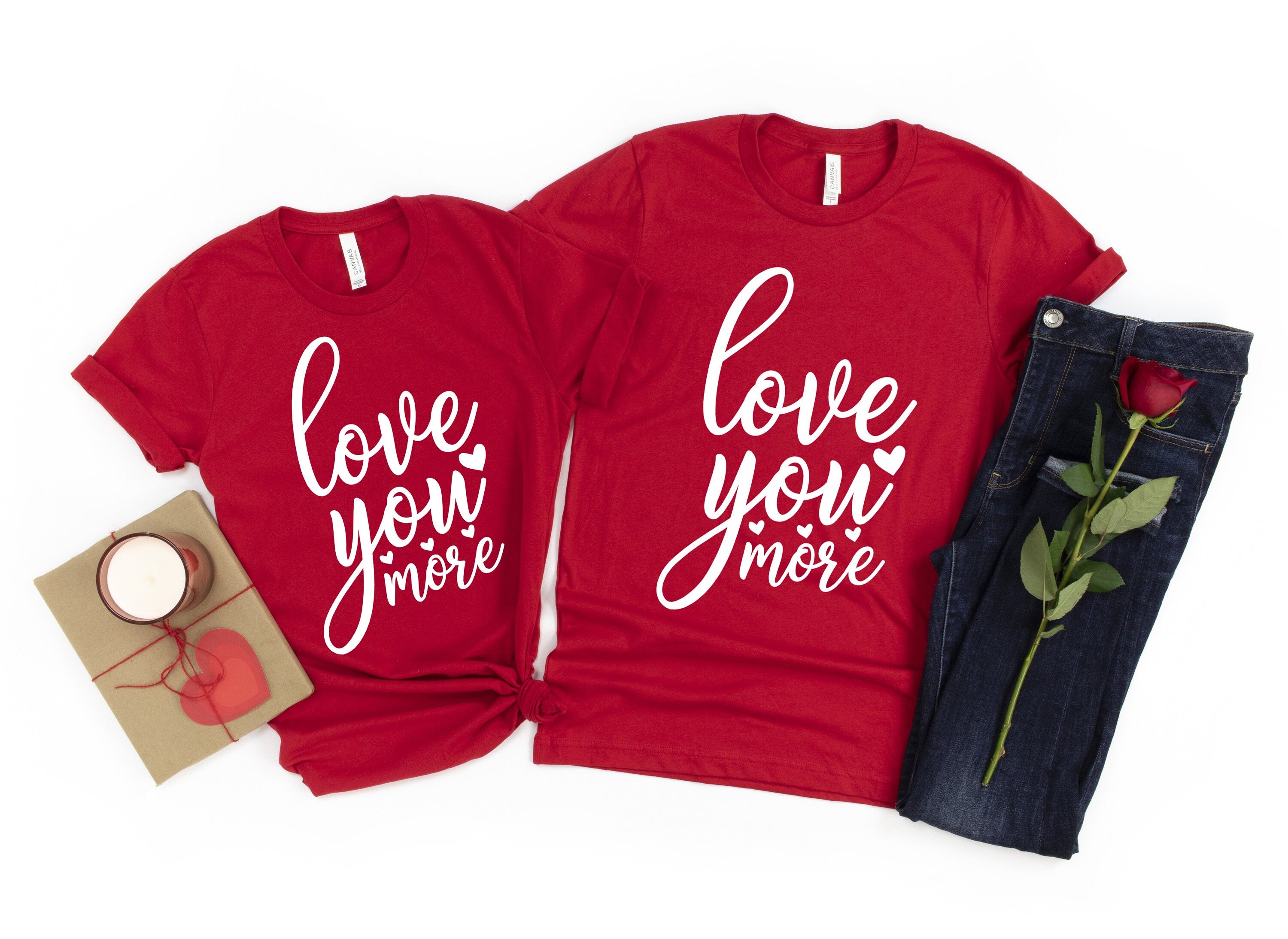 Love You More Valentine's Day Couples t-shirt - Matching