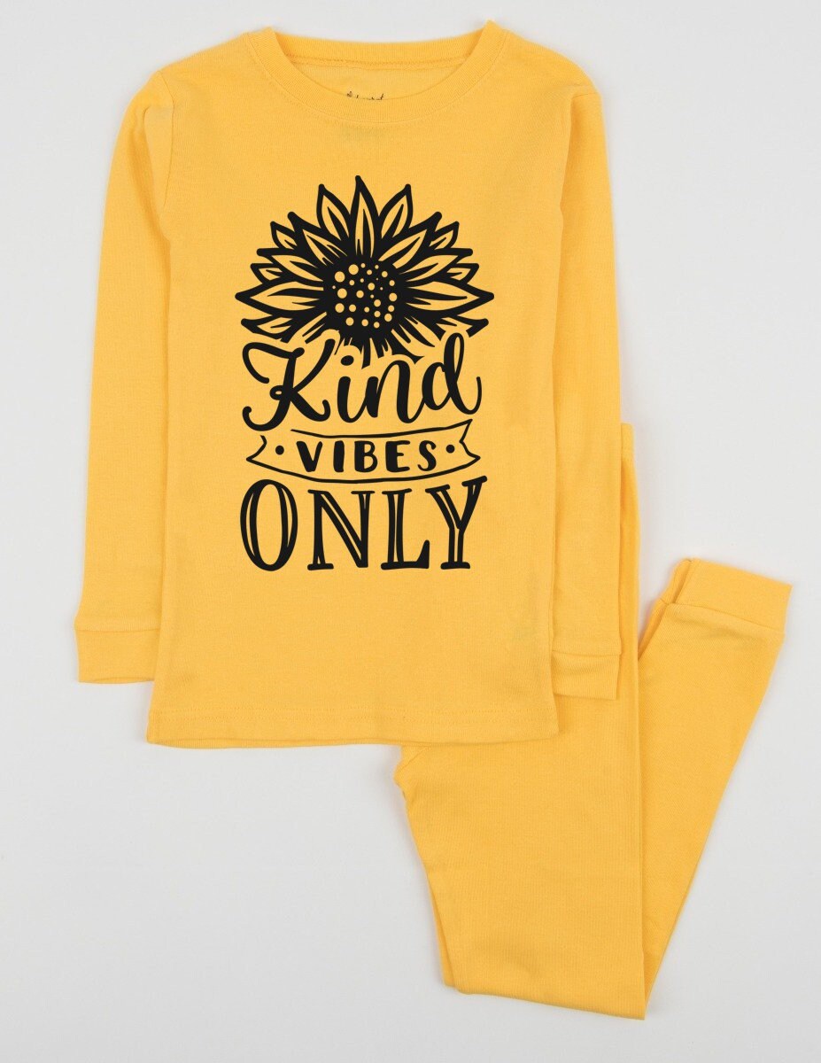 Kind Vibes Only Pajamas matching family pjs kindness pajamas dog pajamas sunflower pajamas family photoshoot pajamas