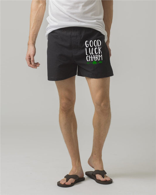 Good Luck Charm Naughty Men's St Patty's Day Cotton Boxer Shorts - Gift for Him - Mens Boxers - Funny Boxers - Naughty Boxers