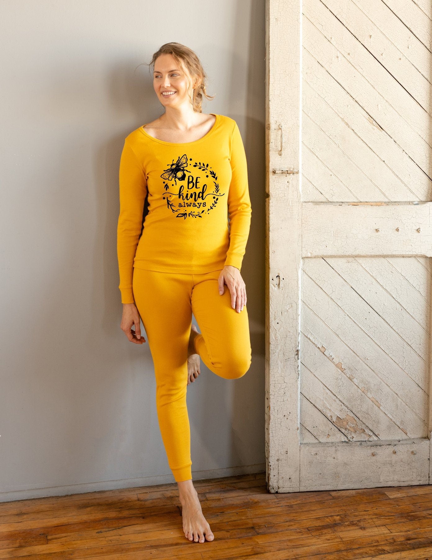 Be Kind Always Pajamas, matching family pjs, kindness pajamas, dog pajamas, bumble bee pajamas, family photoshoot pajamas