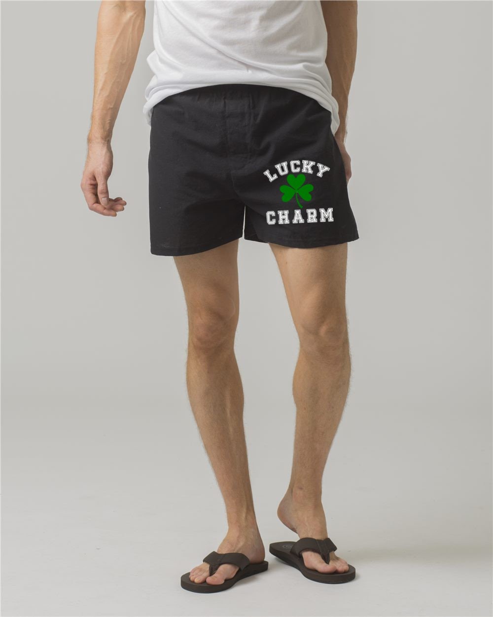 Lucky Charm Naughty Men's St Patty's Day Cotton Boxer Shorts - False Fly - Gift for Him - Mens Boxers - Funny Boxers - Naughty Boxers