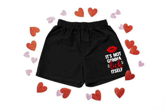 CLEARANCE It's Not Gonna Lick Itself Men's Valentine's Day Cotton Boxer Shorts - False Fly - Gift for Him - Mens Boxers - Naughty Gift