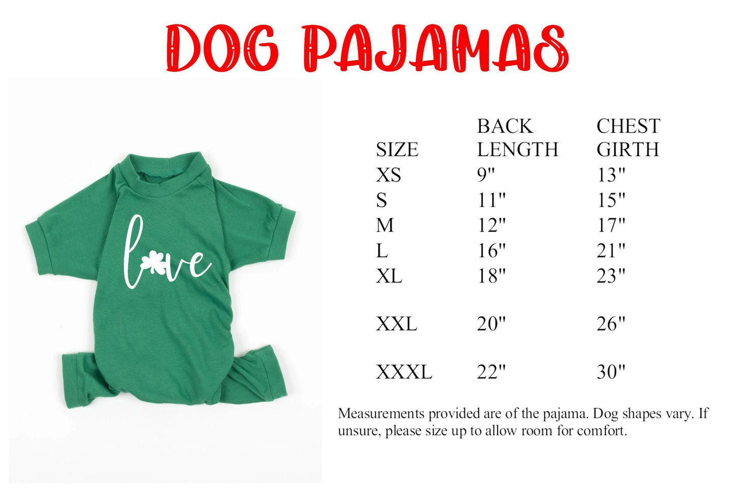 Love Shamrock Green Striped St Patrick's Day Pajamas - Kids, Adults and Dog Sizes, toddler st patty's pjs - baby st patty's pjs