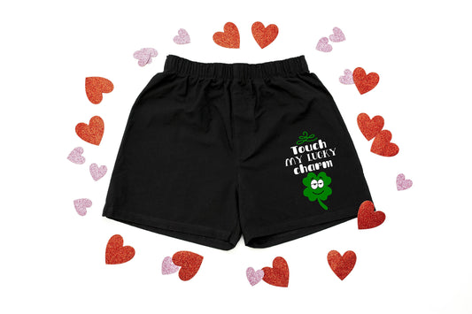 IMPROVED Touch My Lucky Charm Men's Super Soft Cotton Boxer Shorts - Gift for Him - Mens Boxers - Funny Boxers - Naughty Boxers