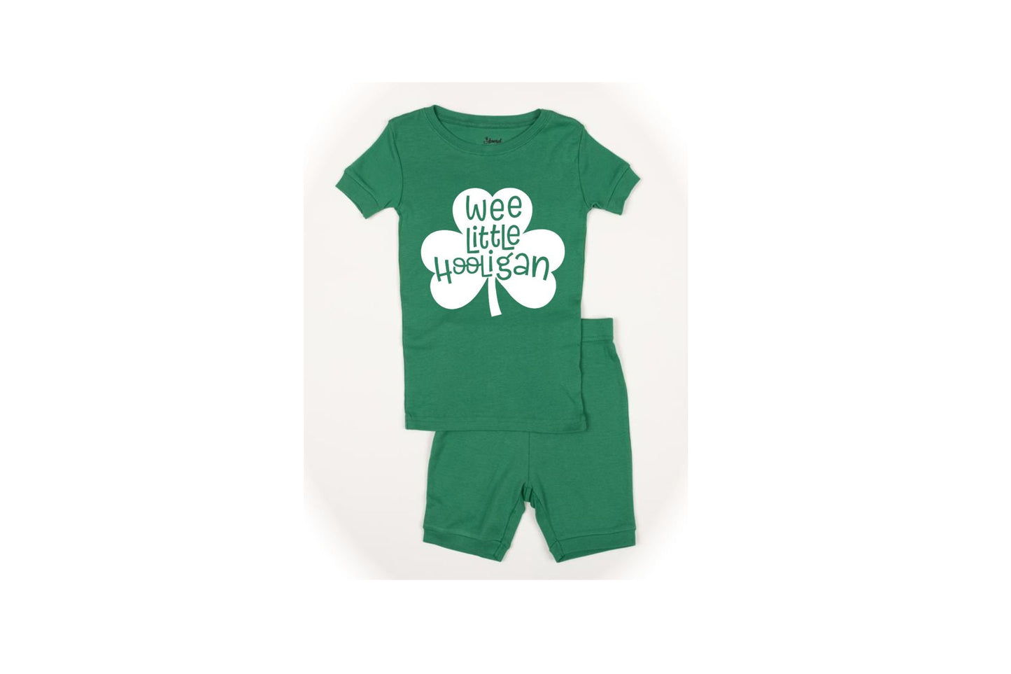 Wee Little Hooligan Shorts St Patrick's Day Pajamas - Kids St Patty's Pajamas - Kids St Paddy's Pajamas - Green Pajamas for St Patty's