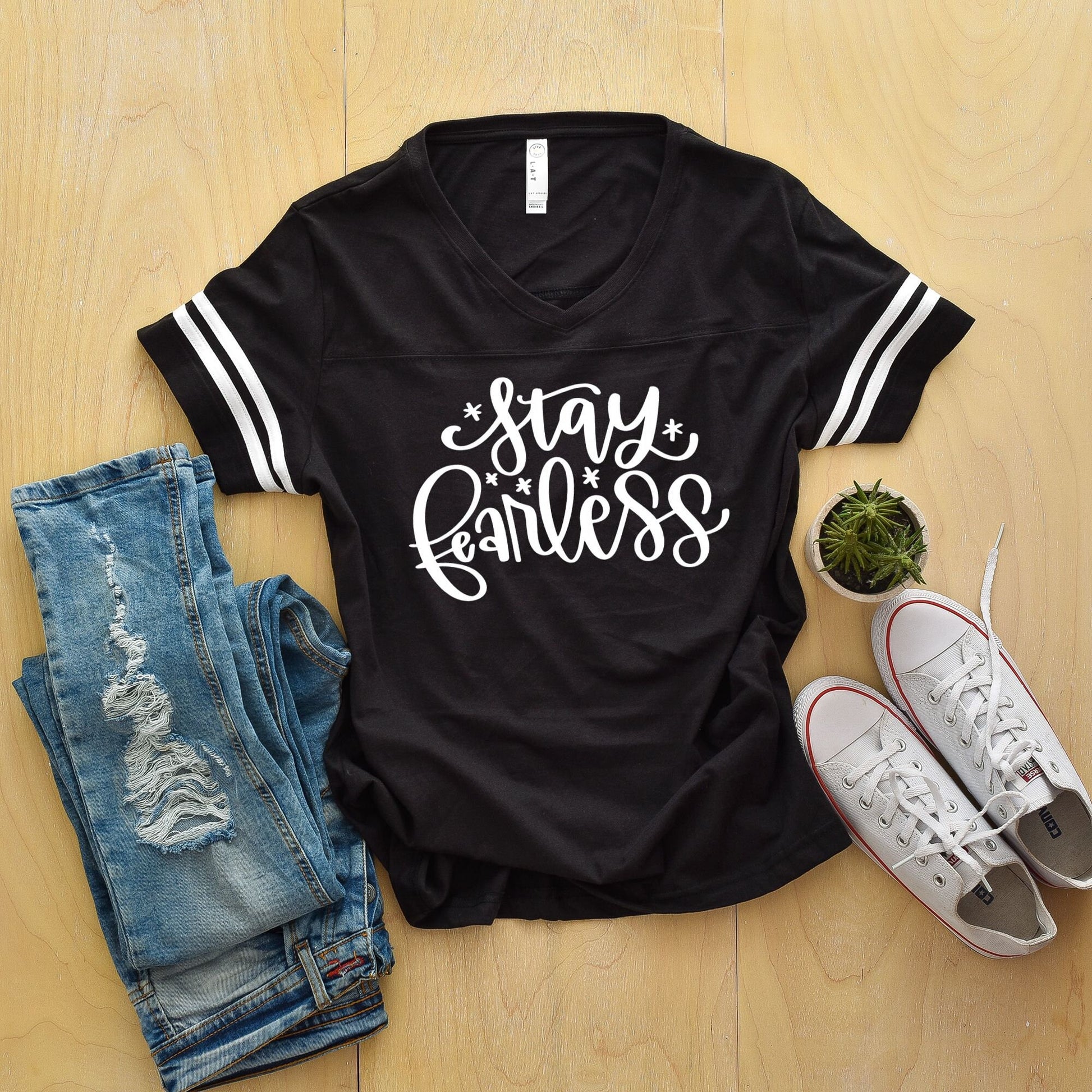 Stay Fearless Football or Baseball Raglan t-shirts - Mommy and Me shirts - Mommy and Son Matching Shirts