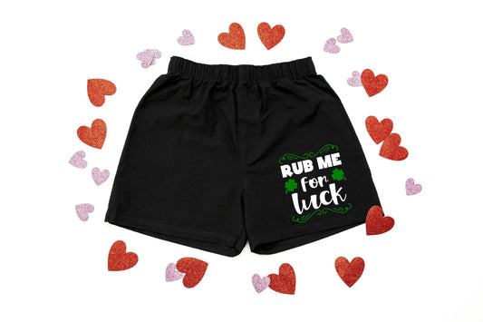 IMPROVED Rub Me For Luck Men's Super Soft Cotton Boxer Shorts - Gift for Him - Mens Boxers - Funny Boxers - Naughty Boxers