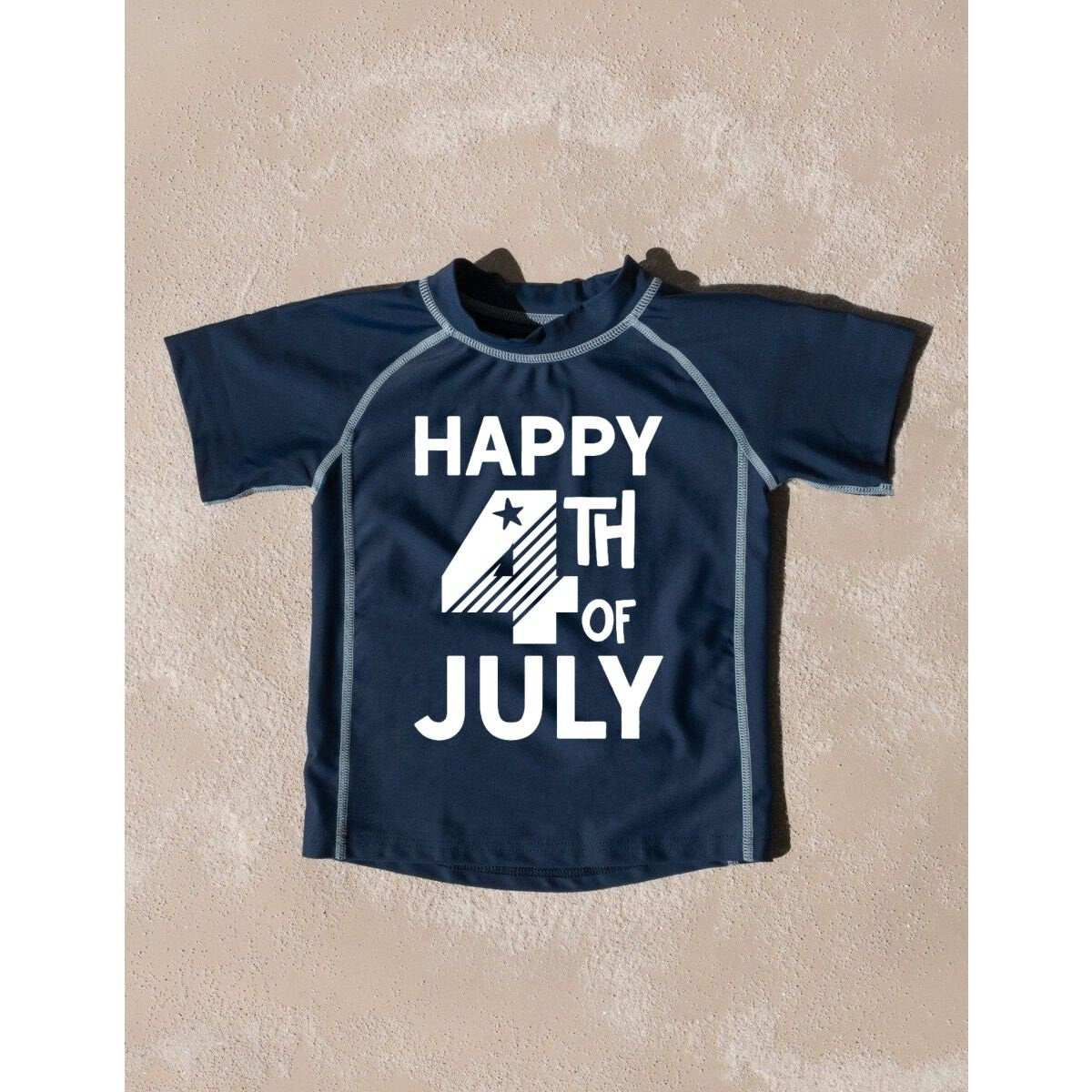 Happy 4th of July Toddler Rashguard Swimwear UV Protection +50 - Kids 4th of July Swimsuit - Toddler Girl Rash Guard - Baby Boy Swimsuit