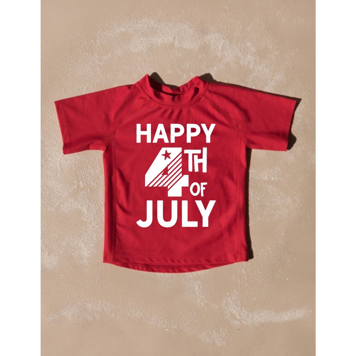 Happy 4th of July Toddler Rashguard Swimwear UV Protection +50 - Kids 4th of July Swimsuit - Toddler Girl Rash Guard - Baby Boy Swimsuit