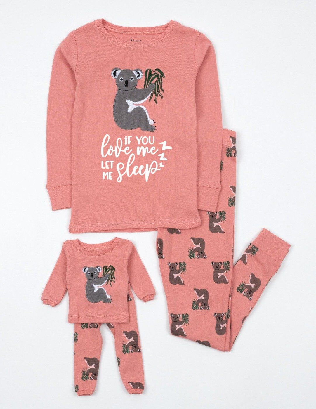 Koala If You Love Me Let Me Sleep Pajamas -  Matching Doll Pajamas - Koala Lover Gift - Kids Pajama Set - Cotton Pajamas for Toddlers