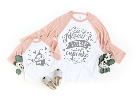 You are Mommy's Little Cupcake Mommy and Me Matching Bella + Canvas Raglans • Mother's Day Matching Shirts • Mom of Girls • Mommy Daughter