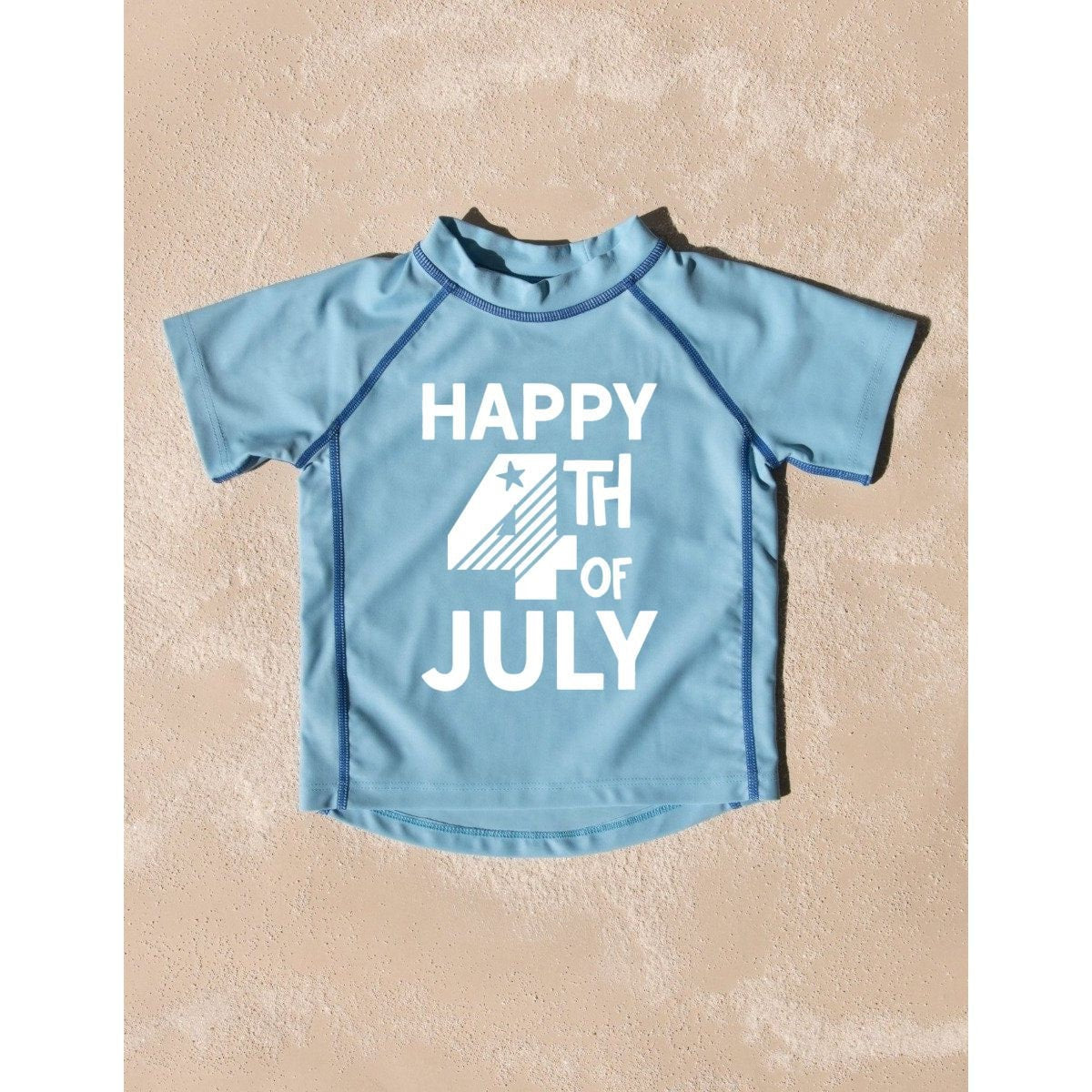 Happy 4th of July Toddler Rashguard Swimwear UV Protection +50 - Kids 4th of July Swimsuit - Toddler Girl Rash Guard - Baby Boy Swimsuit