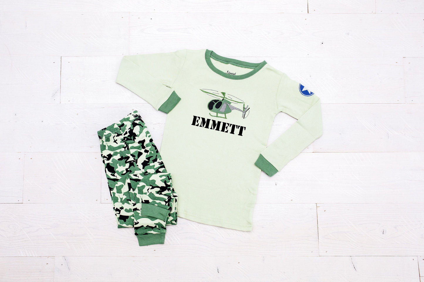 Personalized Helicopter Camouflage Pajamas, Helicopter Pajamas, Kids Helicopter Pajamas, Camo Pajamas, Military Pajamas, Helicopter PJs