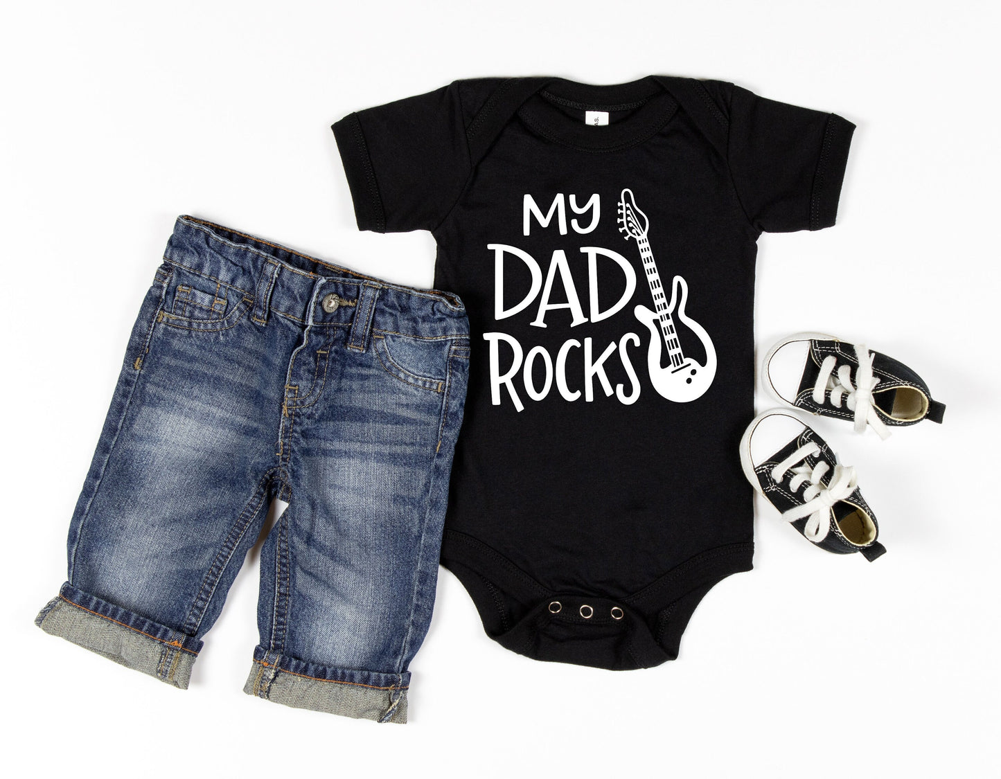 My Dad Rocks Baby Bodysuit - fathers day shirt - first fathers day outfit - daddy t shirt - my daddy rocks