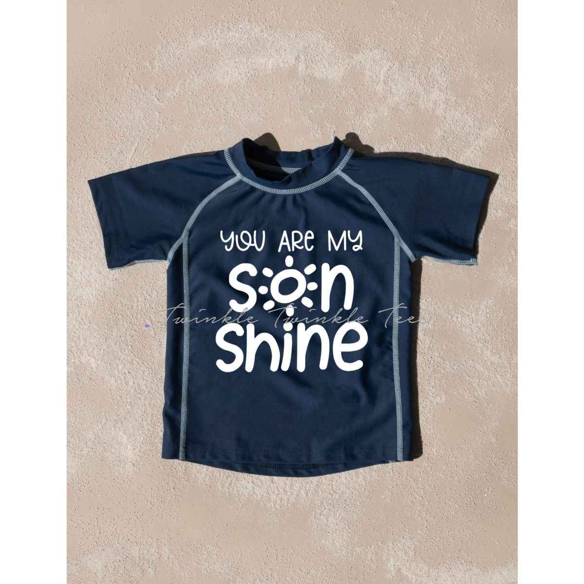 You are My SonShine Toddler Rashguard Swimwear UV Protection +50 - Boys Summer Swimsuit - Toddler Boy Rash Guard - Gift for Grandson
