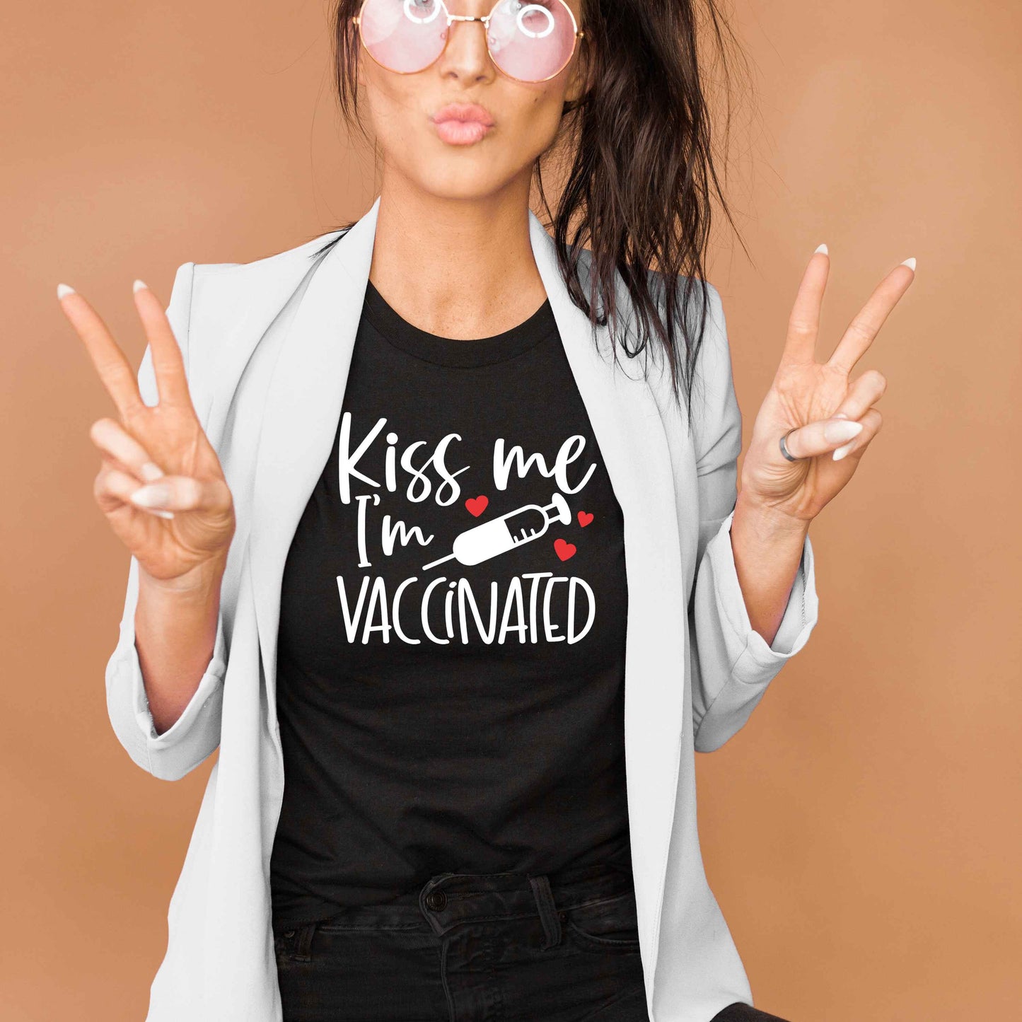 Kiss Me, I'm Vaccinated unisex t-shirt • super soft tees for women • vaccinated shirt • proudly vaccinated