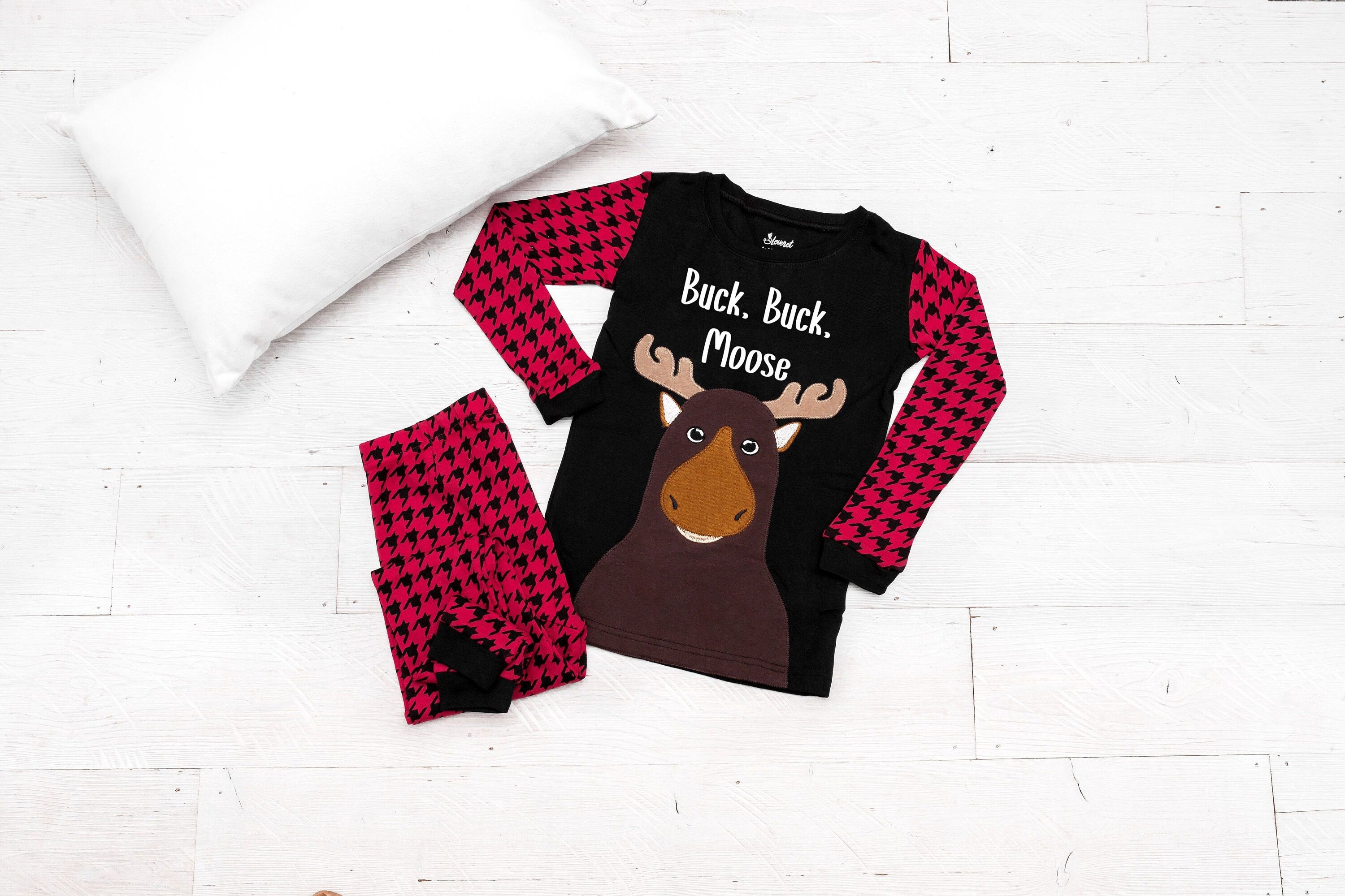 Moose plaid online pajamas