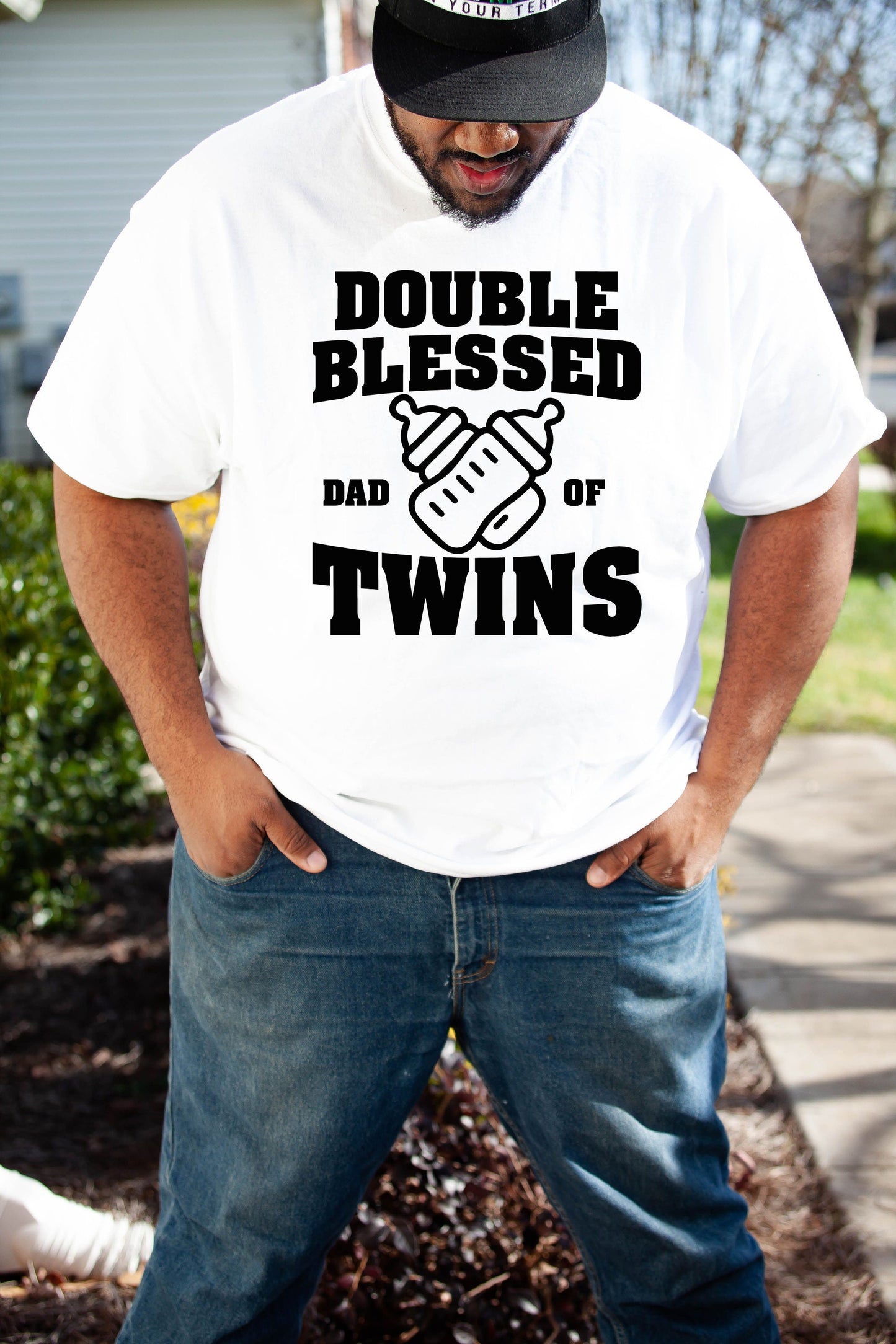 Double Blessed Dad of Twins T-Shirt - Father's Day Shirt - Twin Dad Shirts - Twin Dad To Be - Twin Pregnancy
