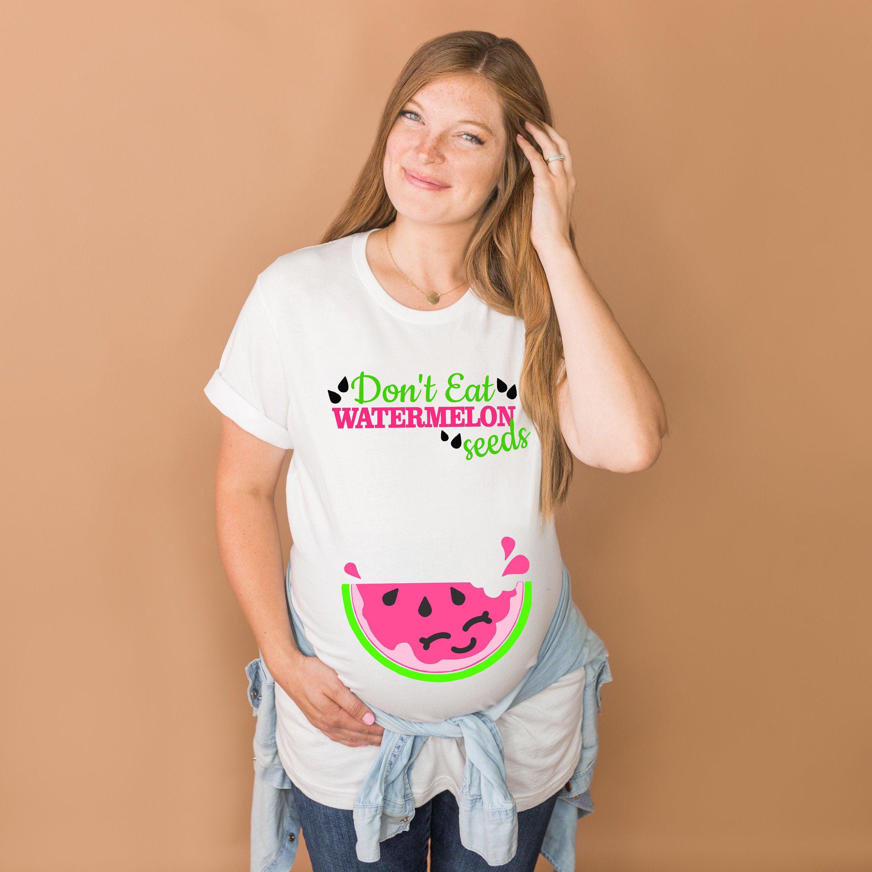 Don't Eat Watermelon Seeds t-shirt - pregnancy announcement shirt