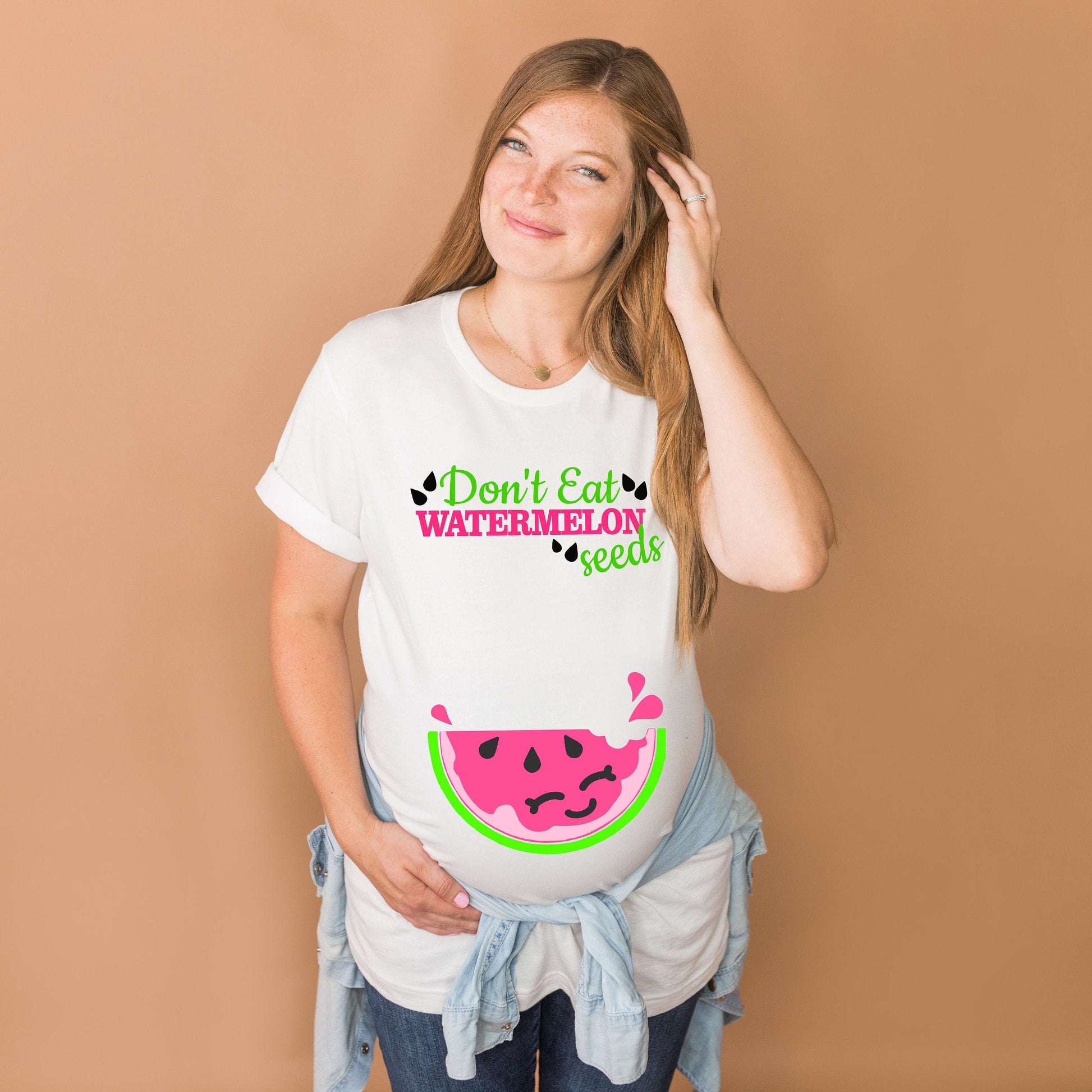 Don't Eat Watermelon Seeds t-shirt - pregnancy announcement shirt - pregnancy shirt - maternity shirt - cute pregnancy announcement