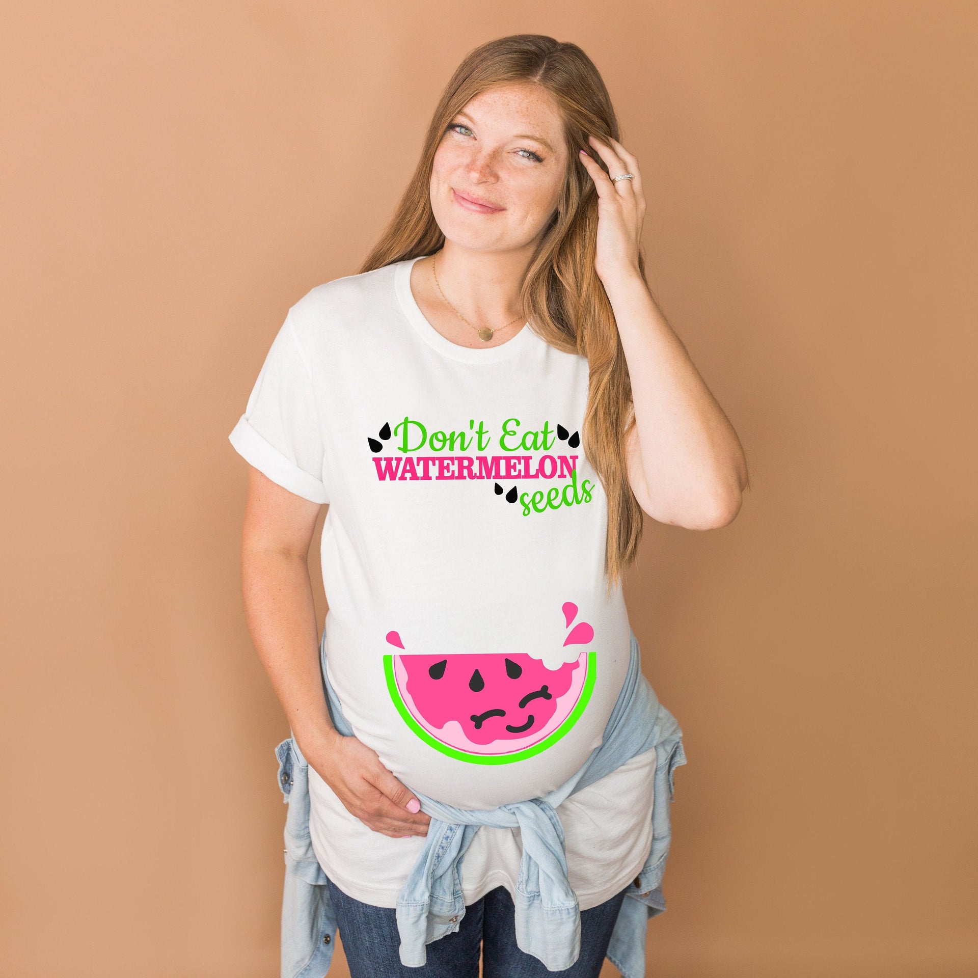 Funny Pregnancy Shirts Dont Eat Watermelon Seeds S
