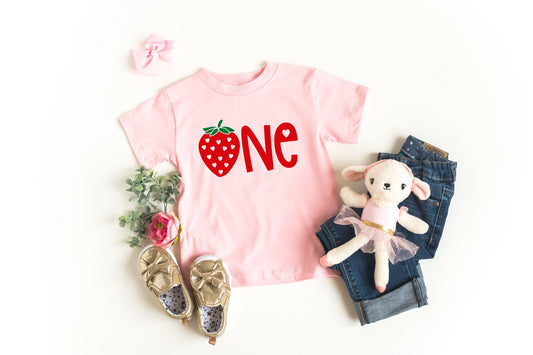 Strawberry One First Birthday Bodysuit or T-Shirt - Berry First Birthday - Berry Party - Strawberry Birthday