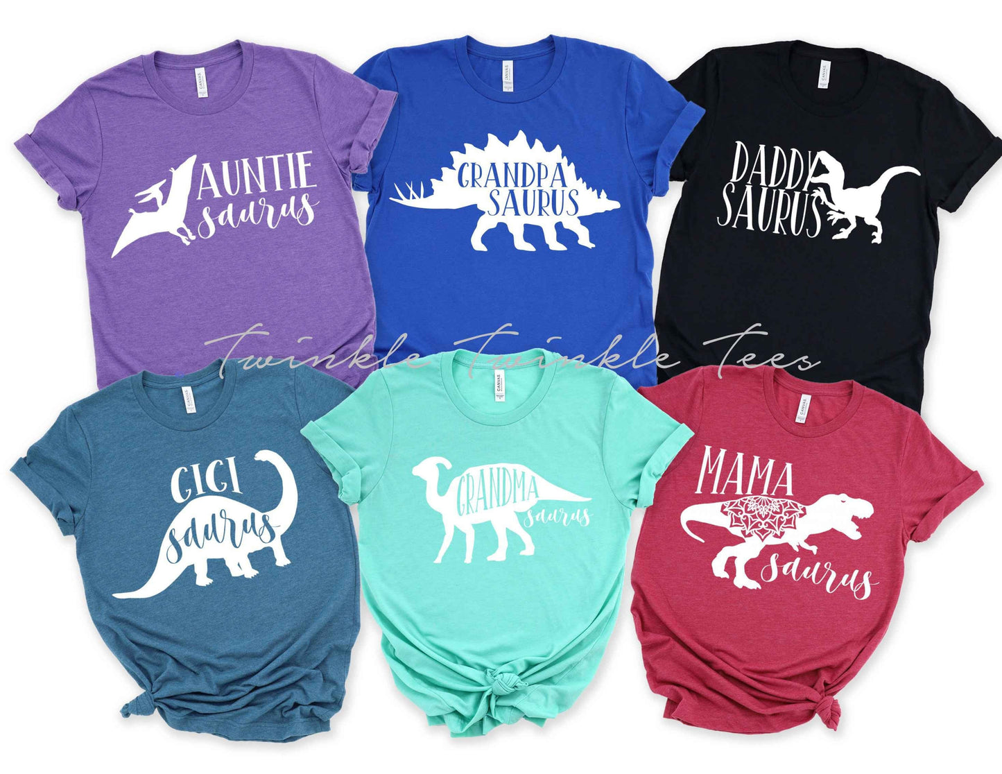 Matching Family Dinosaur Birthday Shirts - Mamasaurus - Daddysaurus - Grandmasaurus - Gigisaurus - Grandpasaurus - G-Pasaurus - Auntiesaurus