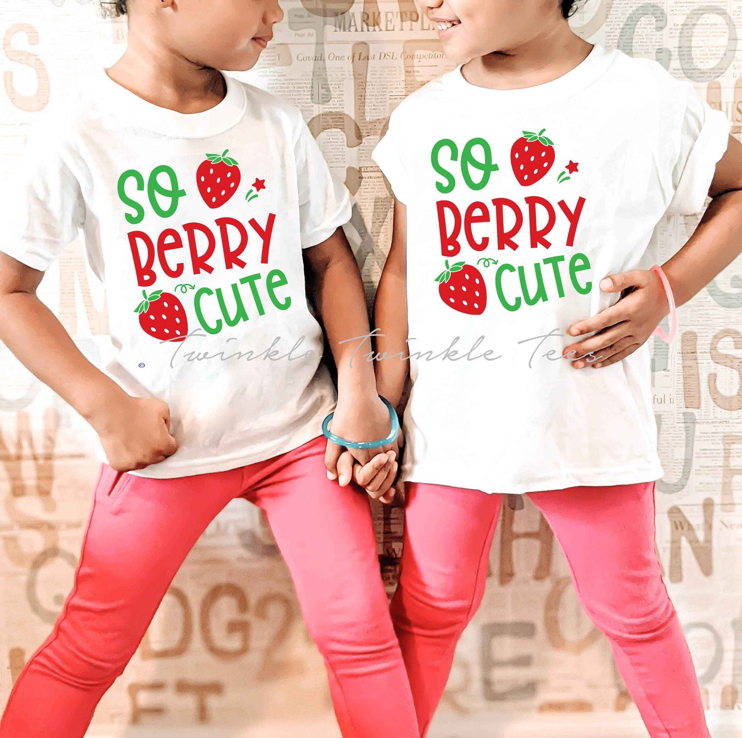 So Berry Cute Kids Bodysuit or T-Shirt - Strawberry Shirt, Cute Girls T-Shirt, Summer Shirt for Girls
