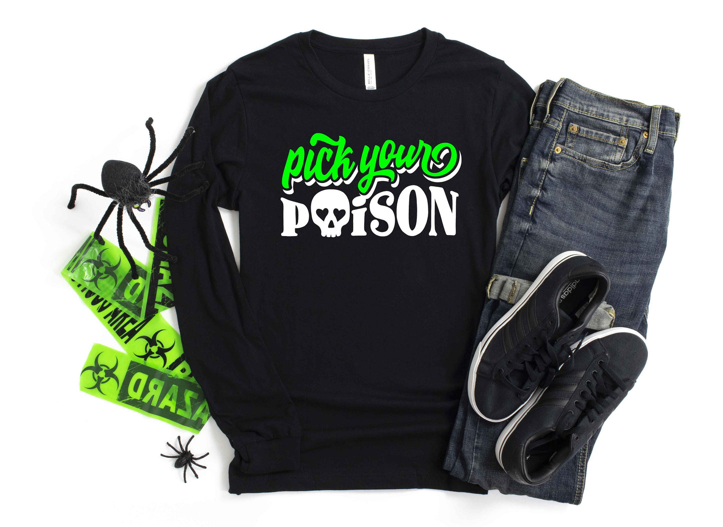 Pick Your Poison Halloween long sleeve t-shirt - halloween shirt - halloween t-shirt