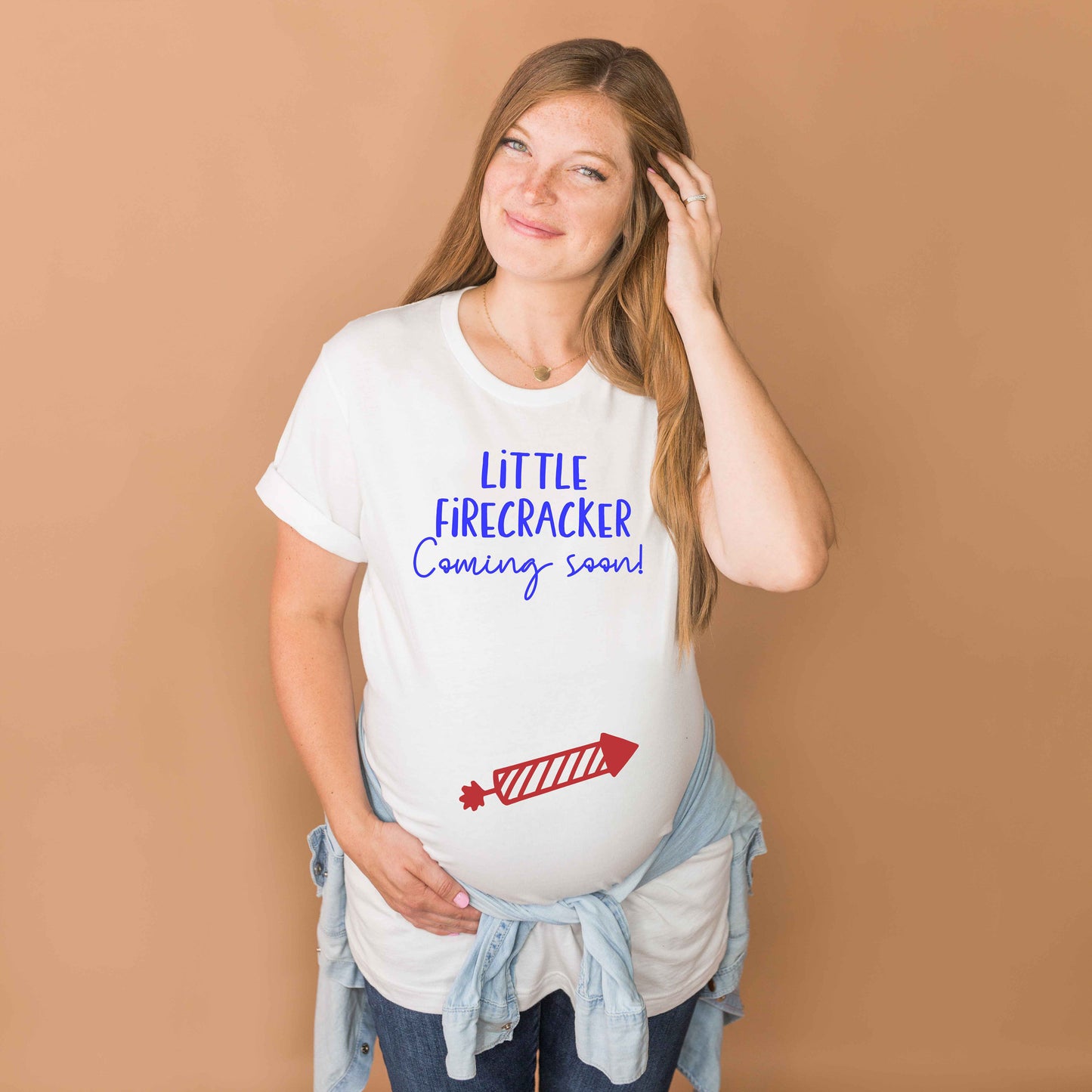 Little Firecracker Coming Soon t-shirt - 4th of July pregnancy announcement shirt - pregnancy shirt - maternity shirt