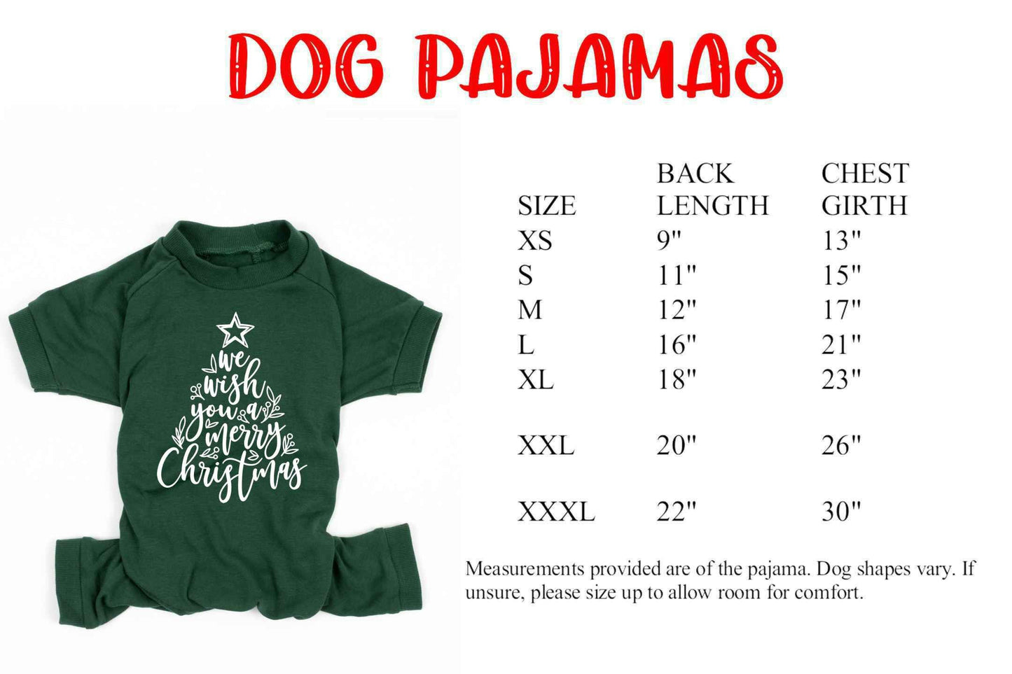 Christmas Pajamas Forest Green We Wish You a Merry Christmas - adult and kids sizes - kids christmas pjs - christmas jammies - matching PJs