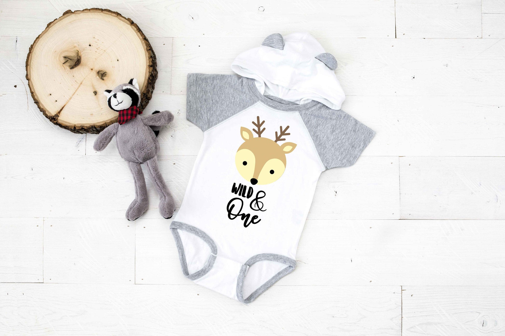 Wild and One Bear Ears Bodysuit - Wild One Birthday Party - Forest animals party