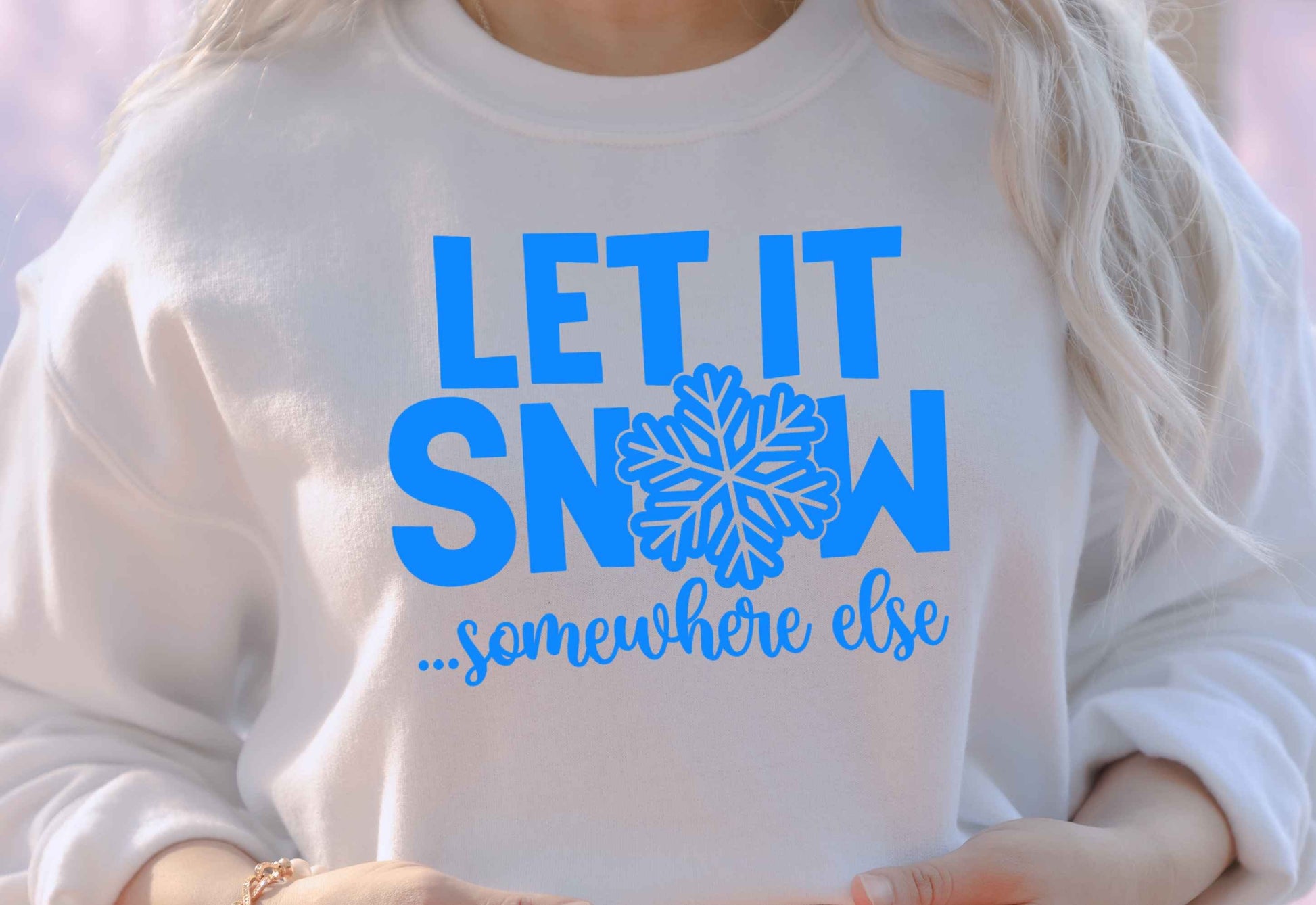 Let it Snow... Somewhere Else Unisex Crewneck Fleece Pullover Sweatshirt