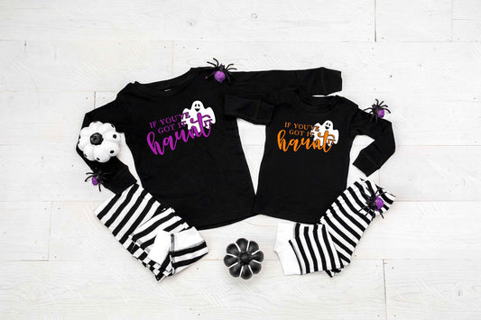If You've Got it Haunt It Black and White Striped Pajamas - Halloween Pajamas - Halloween Clothing