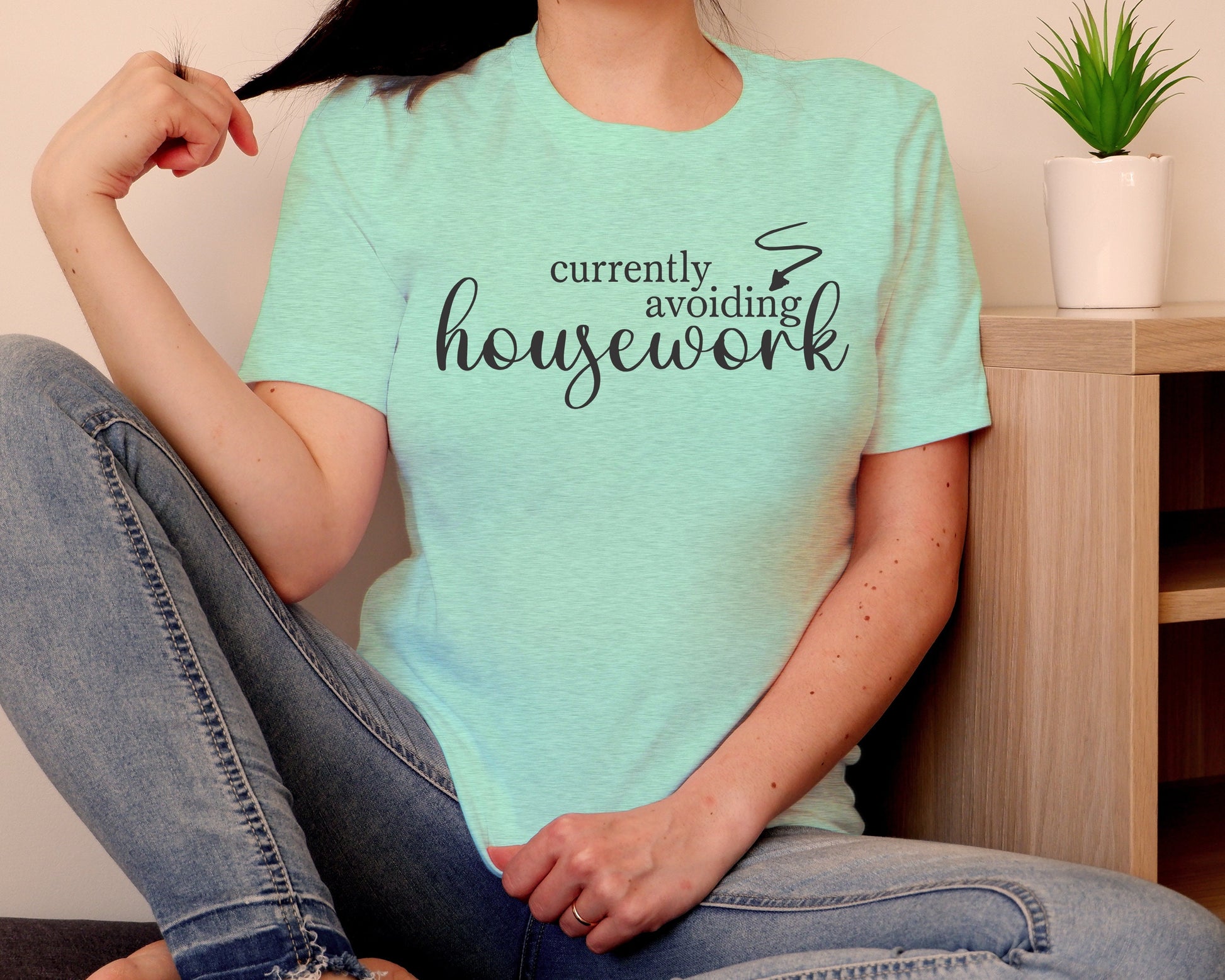 Currently Avoiding Housework unisex t-shirt -  Funny Mom Shirt - I Hate Cleaning